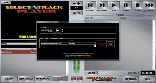 Selectatrack Player Free - options